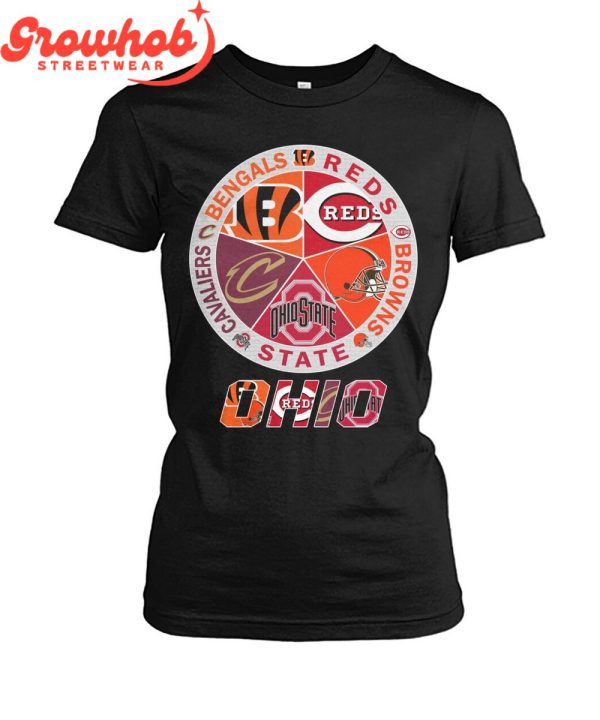Cincinnati Reds Bengals Ohio State Buckeyes Cavaliers Cleveland Browns Proud T-Shirt