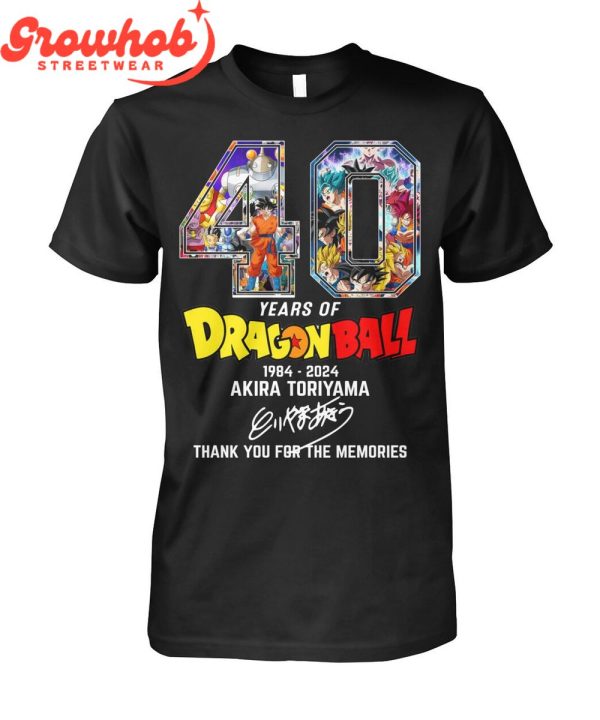 Dragon Balls 40 Years Of The Memories Akira Toriyama Thank You 1984-2024 T-Shirt