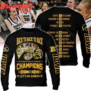 Iowa Hawkeyes Big 10 Champions 2024 Hoodie Shirts Black