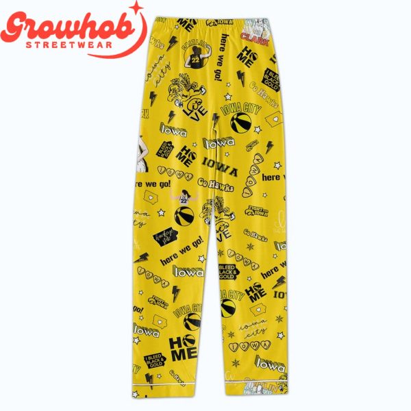 Iowa Hawkeyes Caitlin Clark Here We Go Polyester Pajamas Set