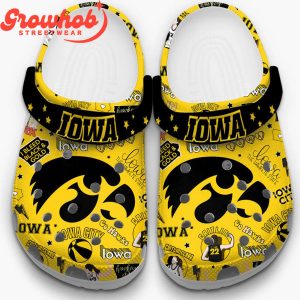 Iowa Hawkeyes Go Hawks Yellow Version Crocs Clogs