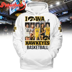 Iowa Hawkeyes Starting 5 White Version Hoodie Shirts