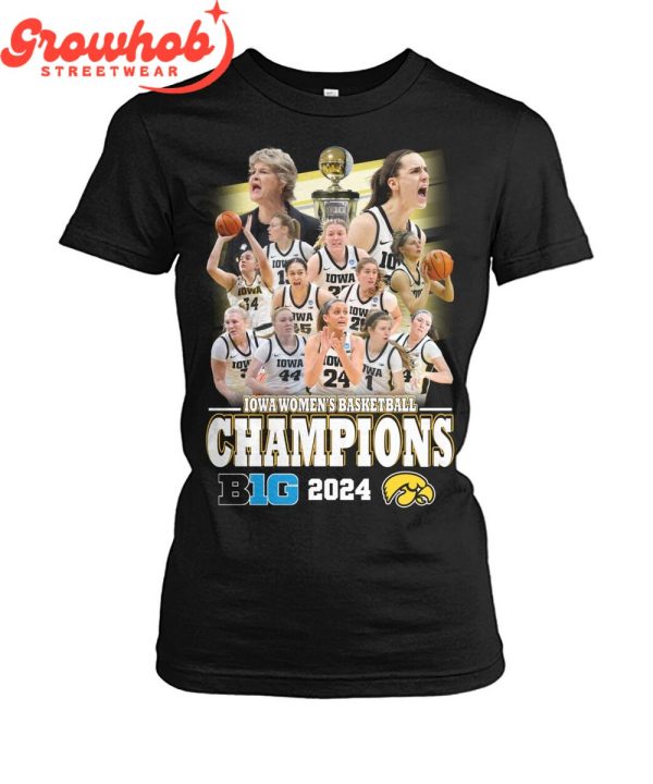 Iowa Hawkeyes Women’s Basketball Big Ten Champions 2024 T-Shirt
