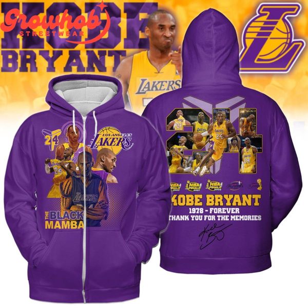Kobe Bryant Los Angeles Lakers The Black Mamba 1978 Forever Hoodie Shirt Purple