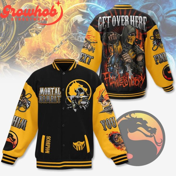 Mortal Kombat Get Over Here Flawless Victory Baseball Jacket