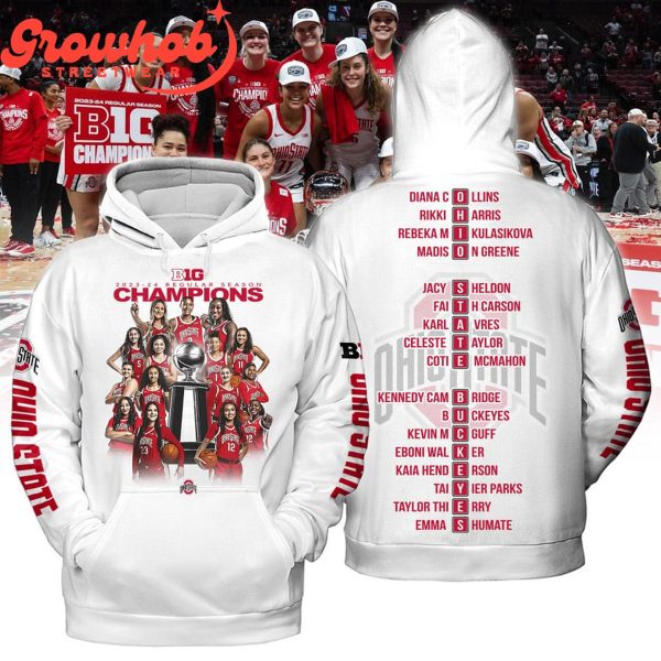 Ohio State Buckeyes 2023-2024 Big 10 Regular Season Champions Hoodie Shirts White