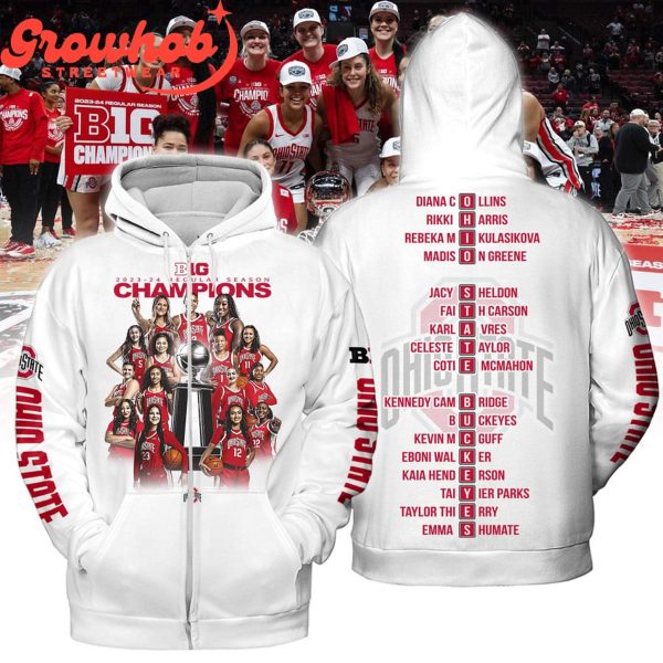 Ohio State Buckeyes 2023-2024 Big 10 Regular Season Champions Hoodie Shirts White