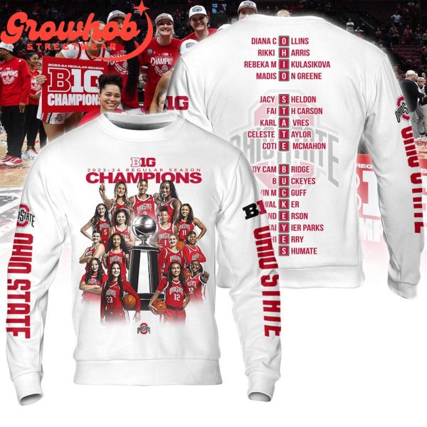 Ohio State Buckeyes 2023-2024 Big 10 Regular Season Champions Hoodie Shirts White