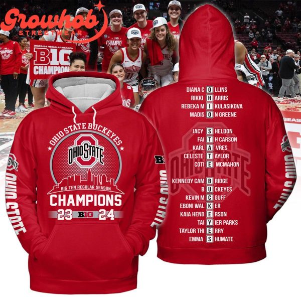 Ohio State Buckeyes Big 10 Regular Season Champions 2024 Hoodie Shirts Red