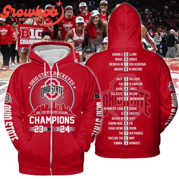 Ohio State Buckeyes Big 10 Regular Season Champions 2024 Hoodie Shirts Red