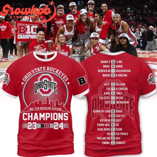 Ohio State Buckeyes Big 10 Regular Season Champions 2024 Hoodie Shirts Red