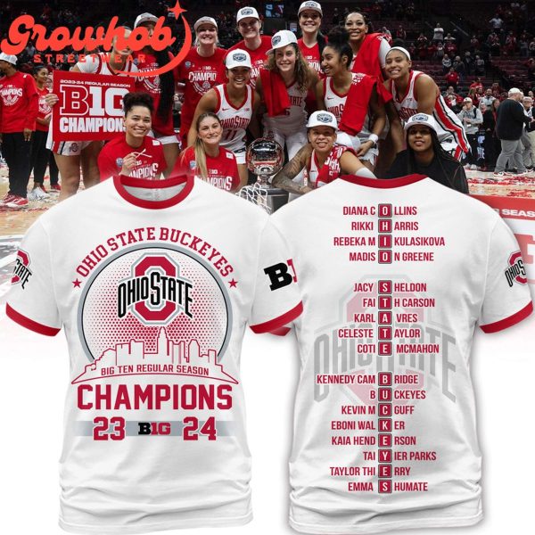 Ohio State Buckeyes Big 10 Regular Season Champions 2024 Hoodie Shirts White