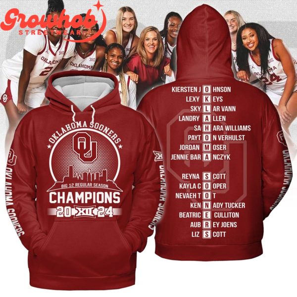 Oklahoma Sooners Big 12 Regular Season Champions 2024 Hoodie Shirts Red