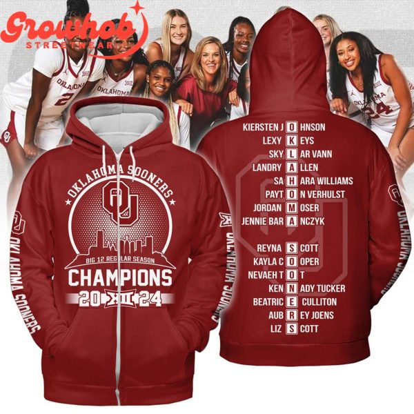 Oklahoma Sooners Big 12 Regular Season Champions 2024 Hoodie Shirts Red