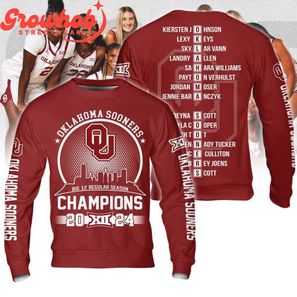 Oklahoma Sooners Big 12 Regular Season Champions 2024 Hoodie Shirts Red