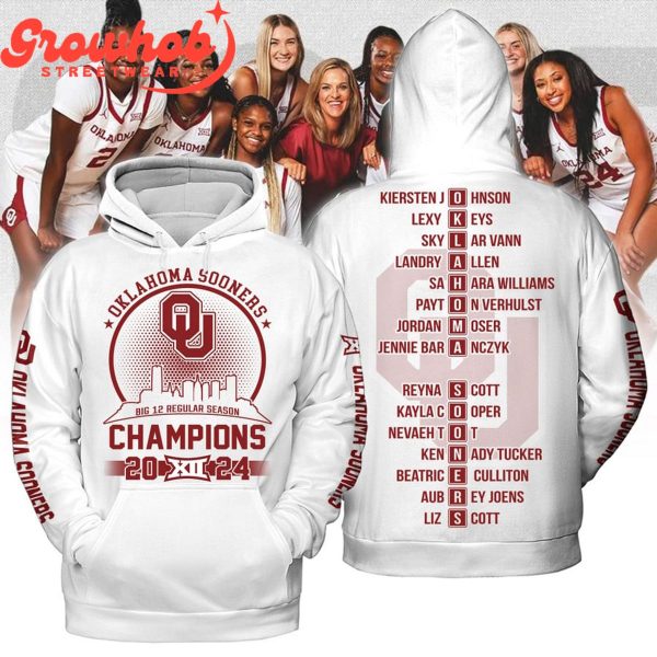 Oklahoma Sooners Big 12 Regular Season Champions 2024 Hoodie Shirts White