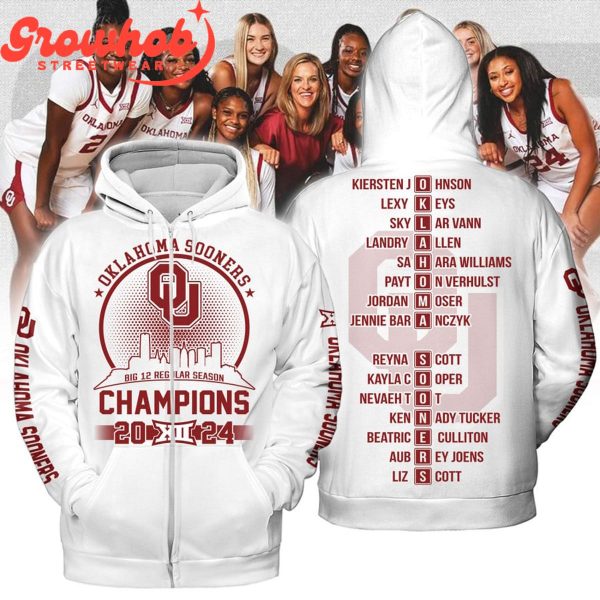 Oklahoma Sooners Big 12 Regular Season Champions 2024 Hoodie Shirts White