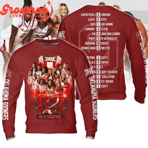 Oklahoma Sooners Women’s Basketball Big 12 Champions 2024 Hoodie Shirts Red