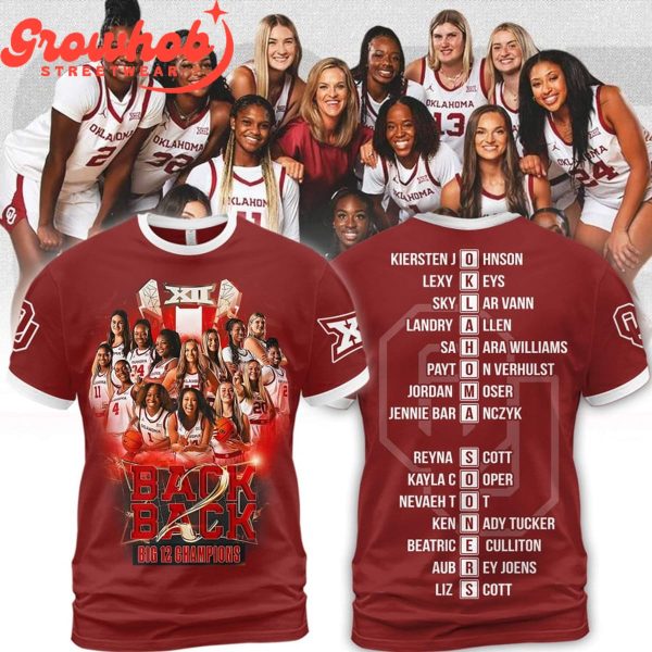 Oklahoma Sooners Women’s Basketball Big 12 Champions 2024 Hoodie Shirts Red