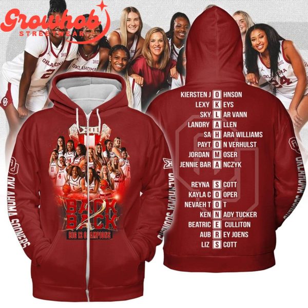 Oklahoma Sooners Women’s Basketball Big 12 Champions 2024 Hoodie Shirts Red