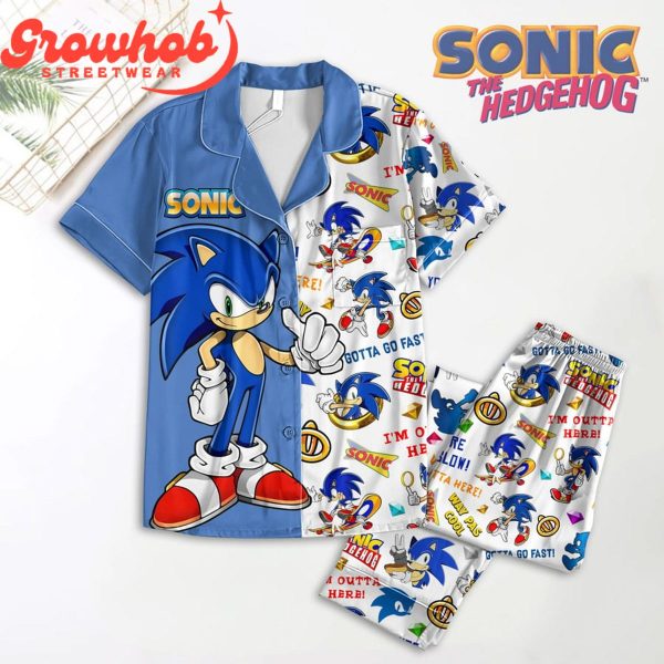 Sonic The Hedgehog I’m Outta Here Polyester Pajamas Set