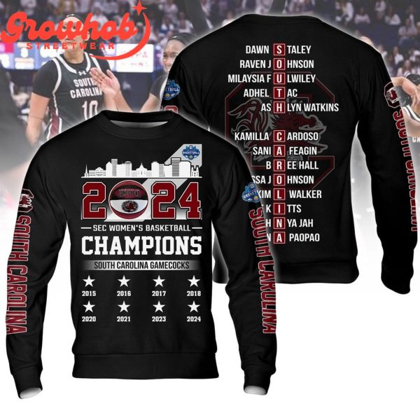 South Carolina Gamecocks SEC Champions Back2back 2024 Hoodie Shirts Black