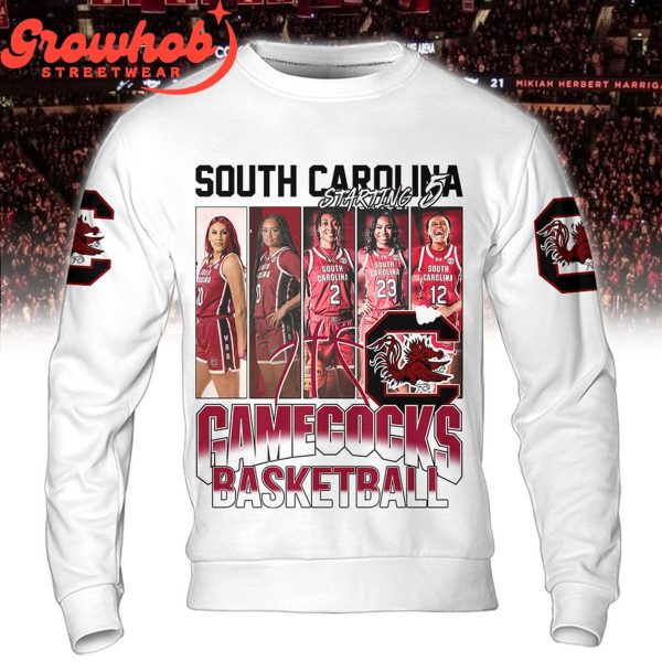 South Carolina Gamecocks Starting 5 All Star White Hoodie Shirts