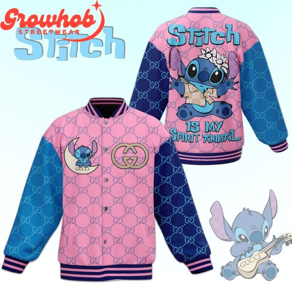 Stitch Is My Spirit Animal Blue Luxury Baseball Jacket