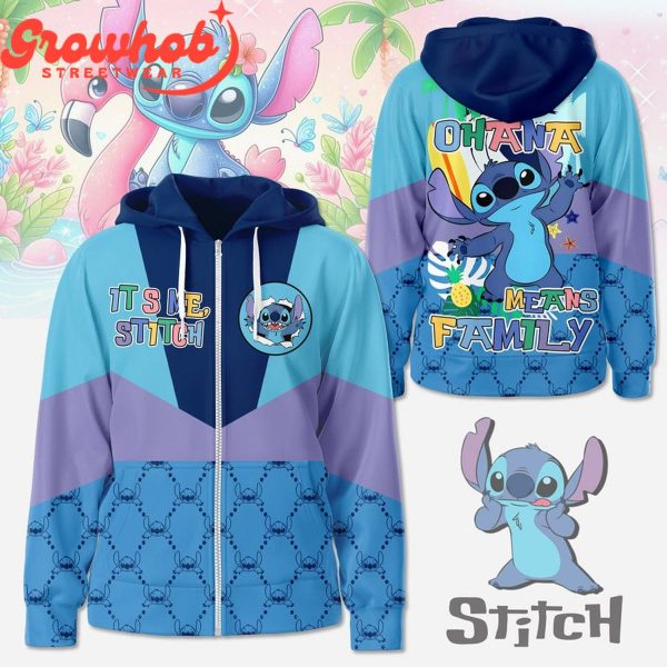 Stitch It’s Me Ohana Means Family Blue Hoodie Shirts