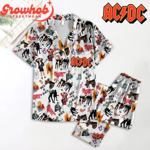 The ACDC Rock Band Black In Black Polyester Pajamas Set