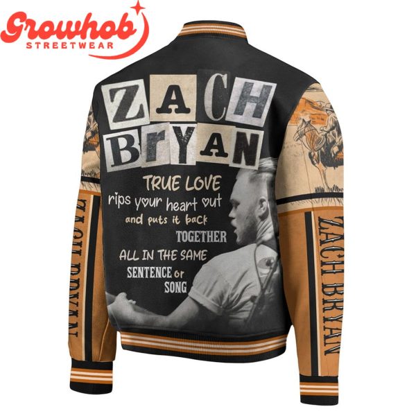 Zach Bryan  True Love Rip Your Heart Out Baseball Jacket